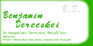 benjamin derecskei business card